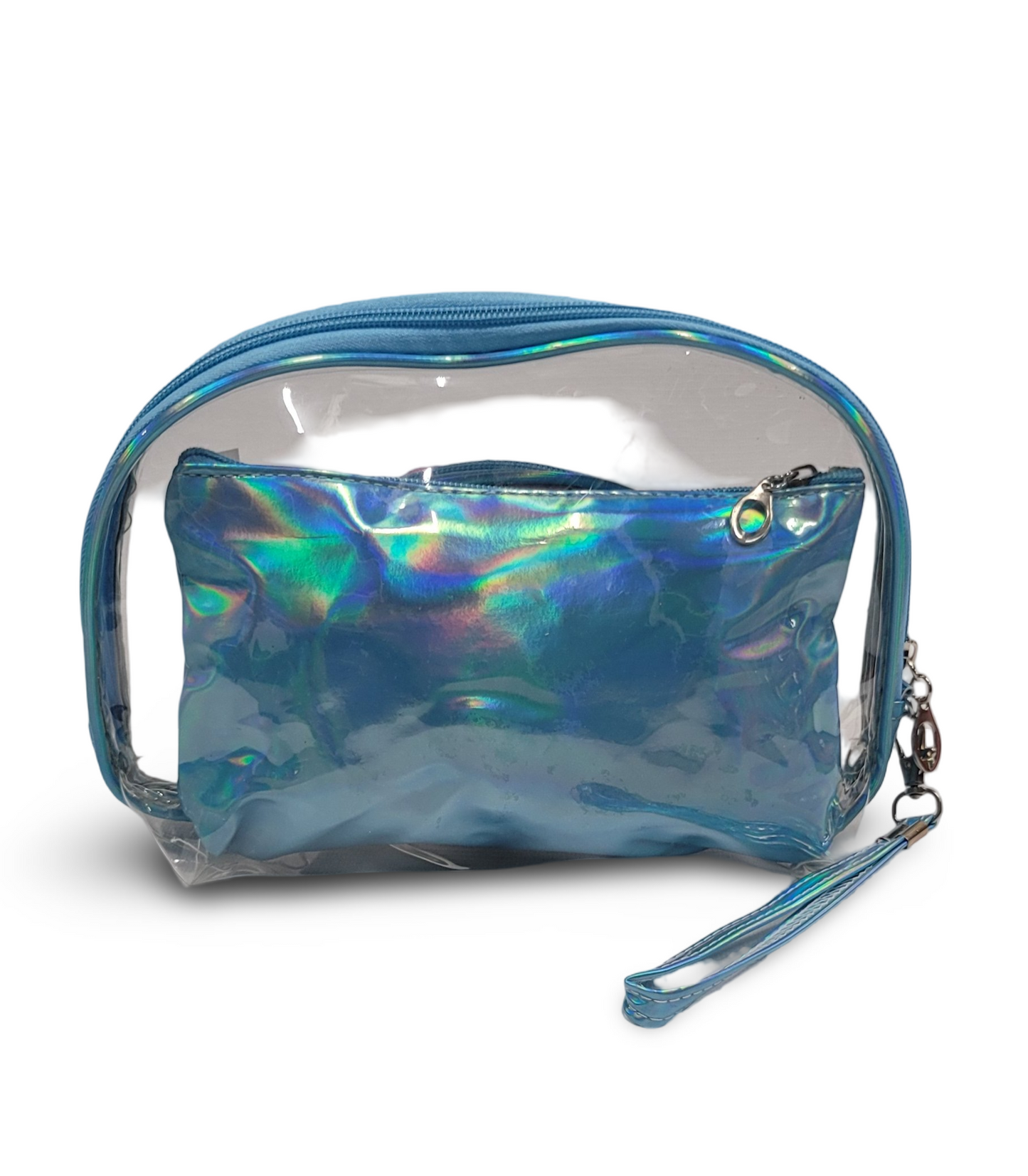 Make Up Pouch 3 Piece Set Blue Rabbit Print