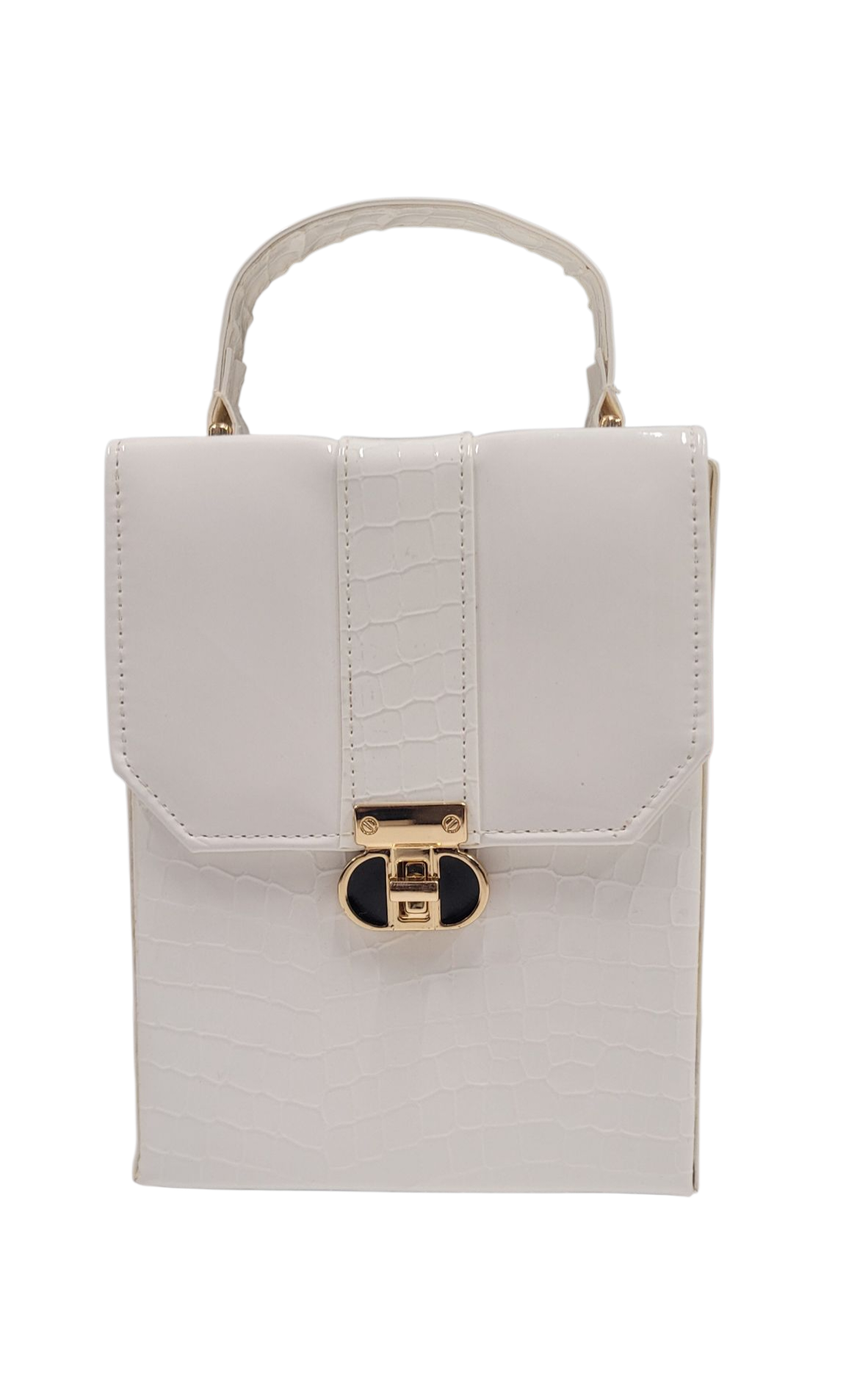 Cross Body Bag White Crocodile