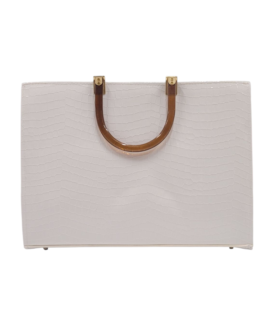 Hand Bag White Crocodile