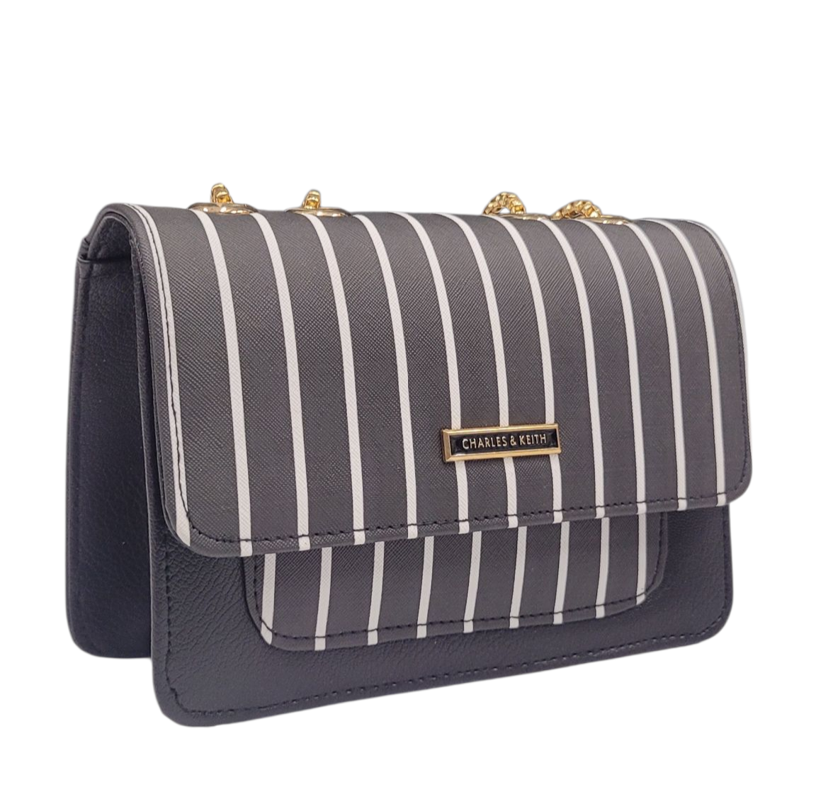 BLACK & WHITE LINING CROSS BODY BAG (LC-103)