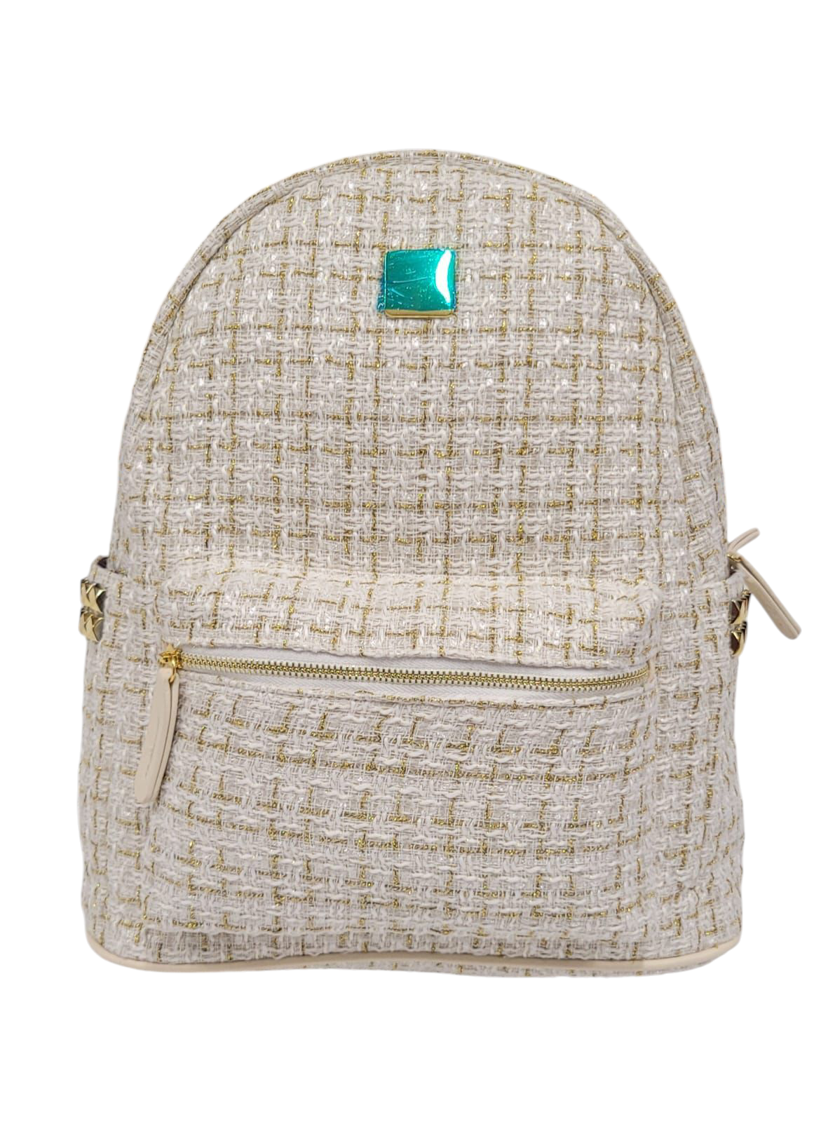Backpack Jute Gold & White