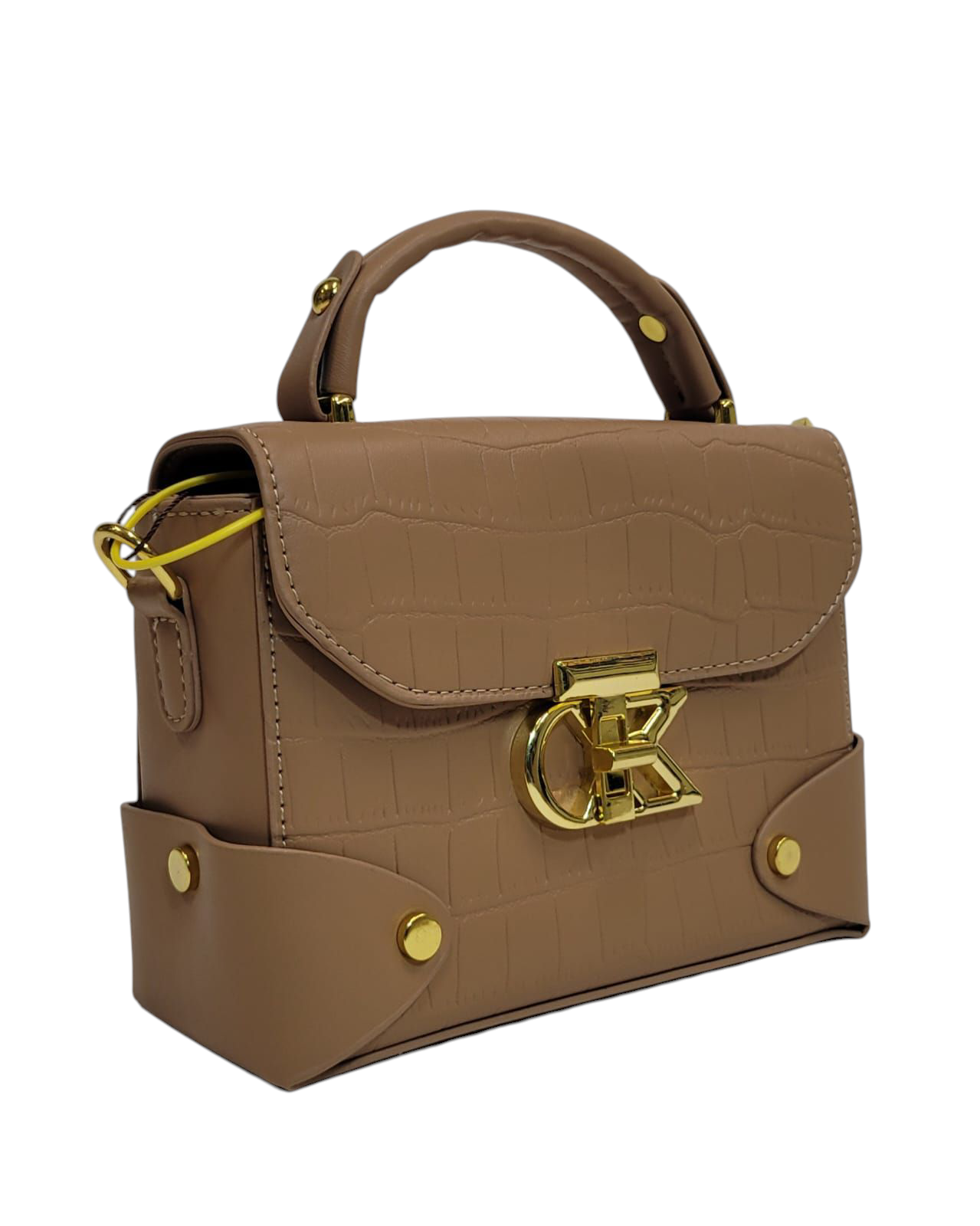 Cross Body Bag Light Brown Self Embosed