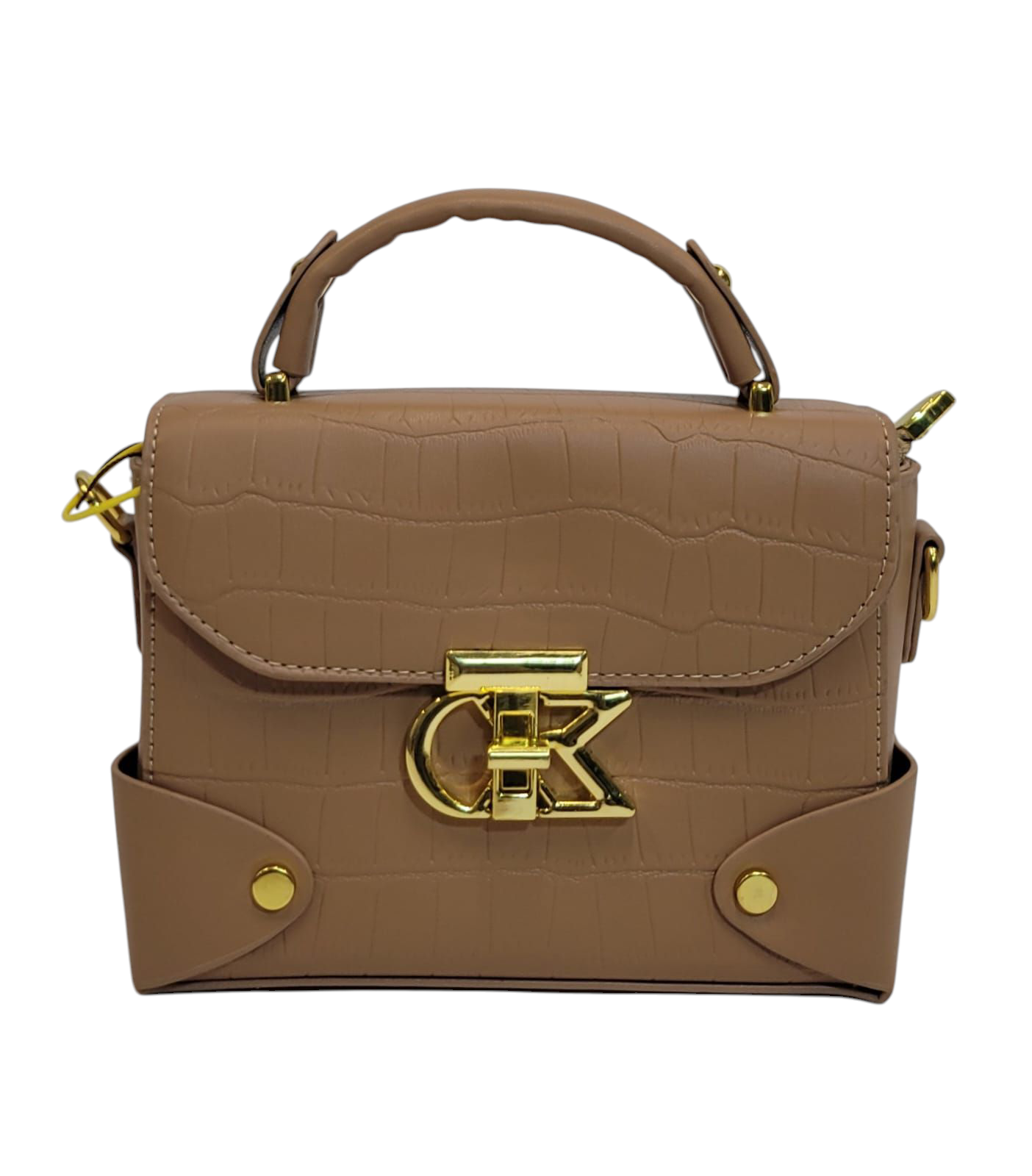 Cross Body Bag Light Brown Self Embosed