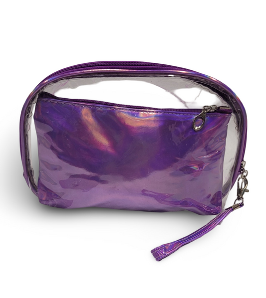 Make Up Pouch 3 Piece Set Purple Rabbit Print