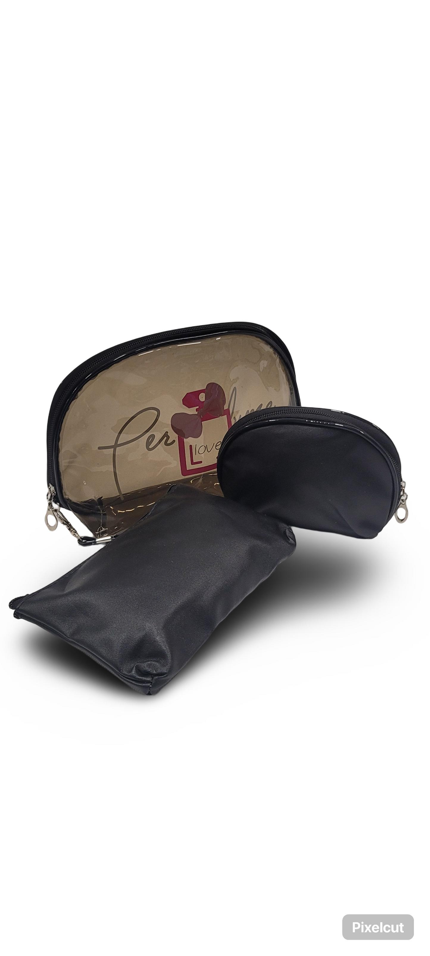 Make Up Pouch Black Perfume Love Print