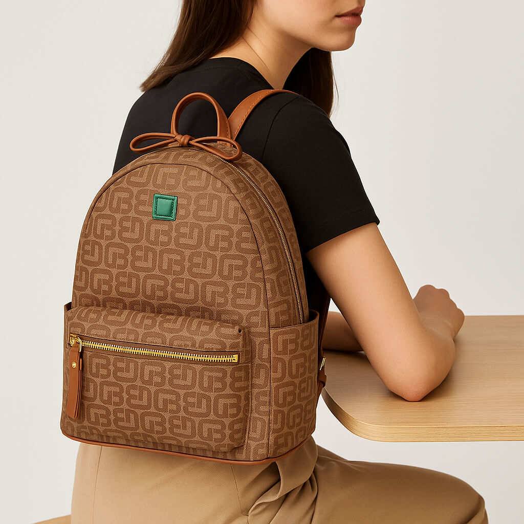 Backpack Borord Print Brown