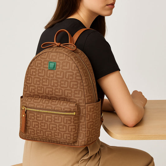 Backpack Borord Print Brown