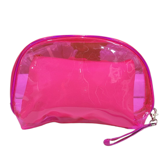 Make Up Pouch 3 Piece Set Sharp Pink Perfume Print