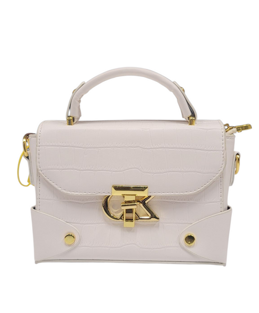CROSS BODY BAG WHITE COLOR SELF EMBOSED (CH-601)