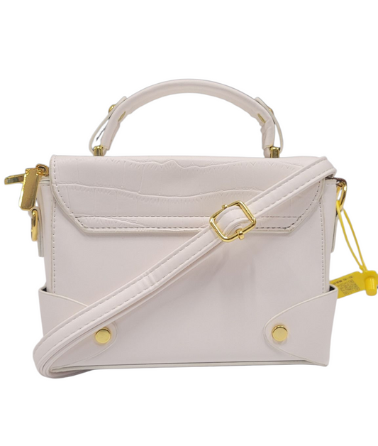 CROSS BODY BAG WHITE COLOR SELF EMBOSED (CH-601)