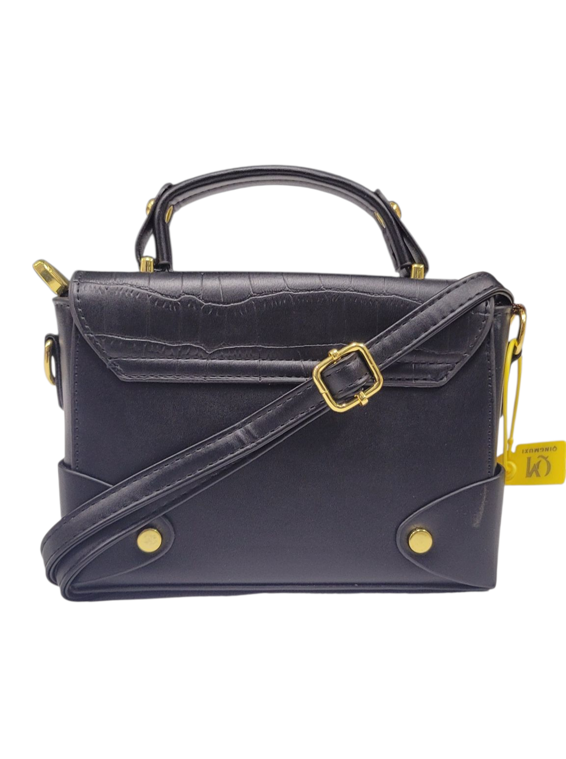 Cross Body Bag Black Color Self Embosed