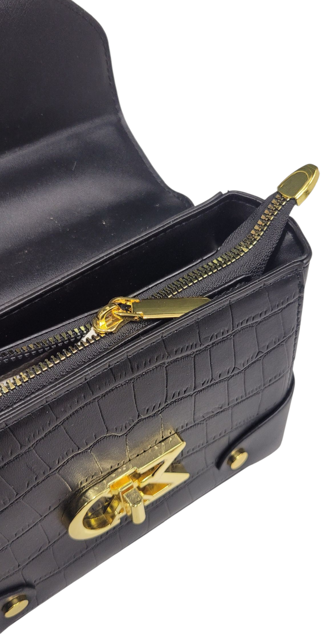 Cross Body Bag Black Color Self Embosed