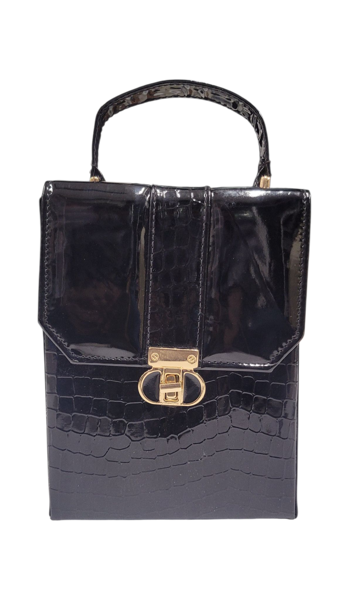 Cross Body Bag Black Crocodile