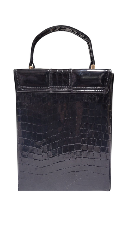 Cross Body Bag Black Crocodile