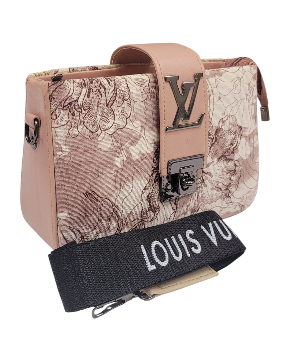 Cross Body Bag Pink Floral Print