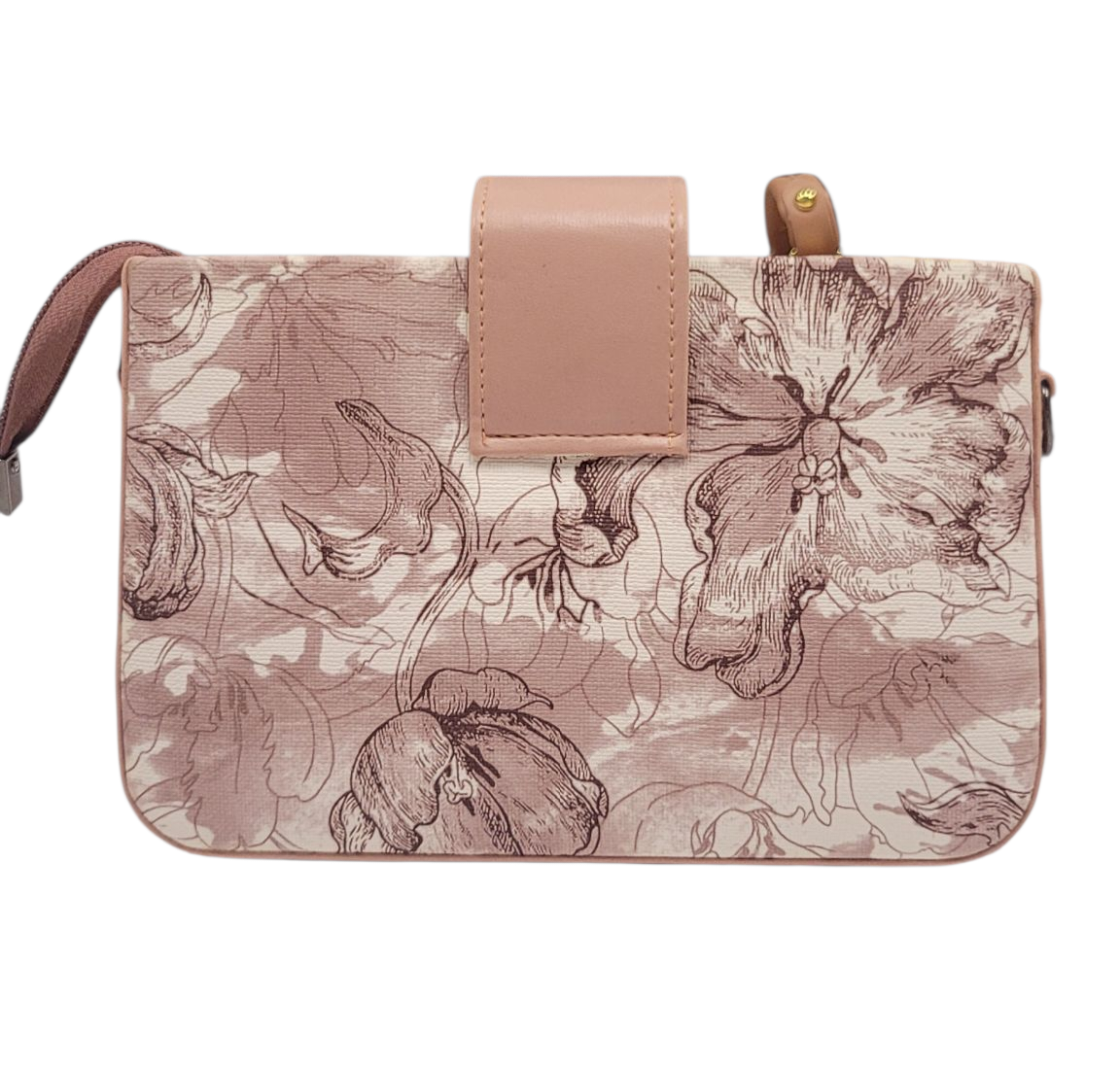 Cross Body Bag Pink Floral Print