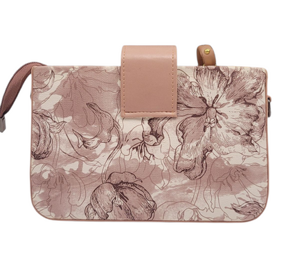 Cross Body Bag Pink Floral Print