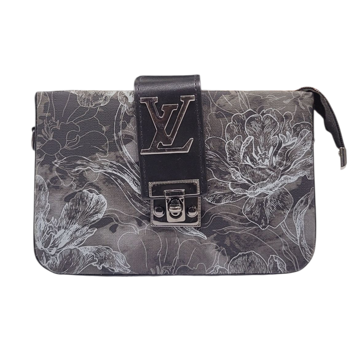 Cross Body Bag Black Floral Print