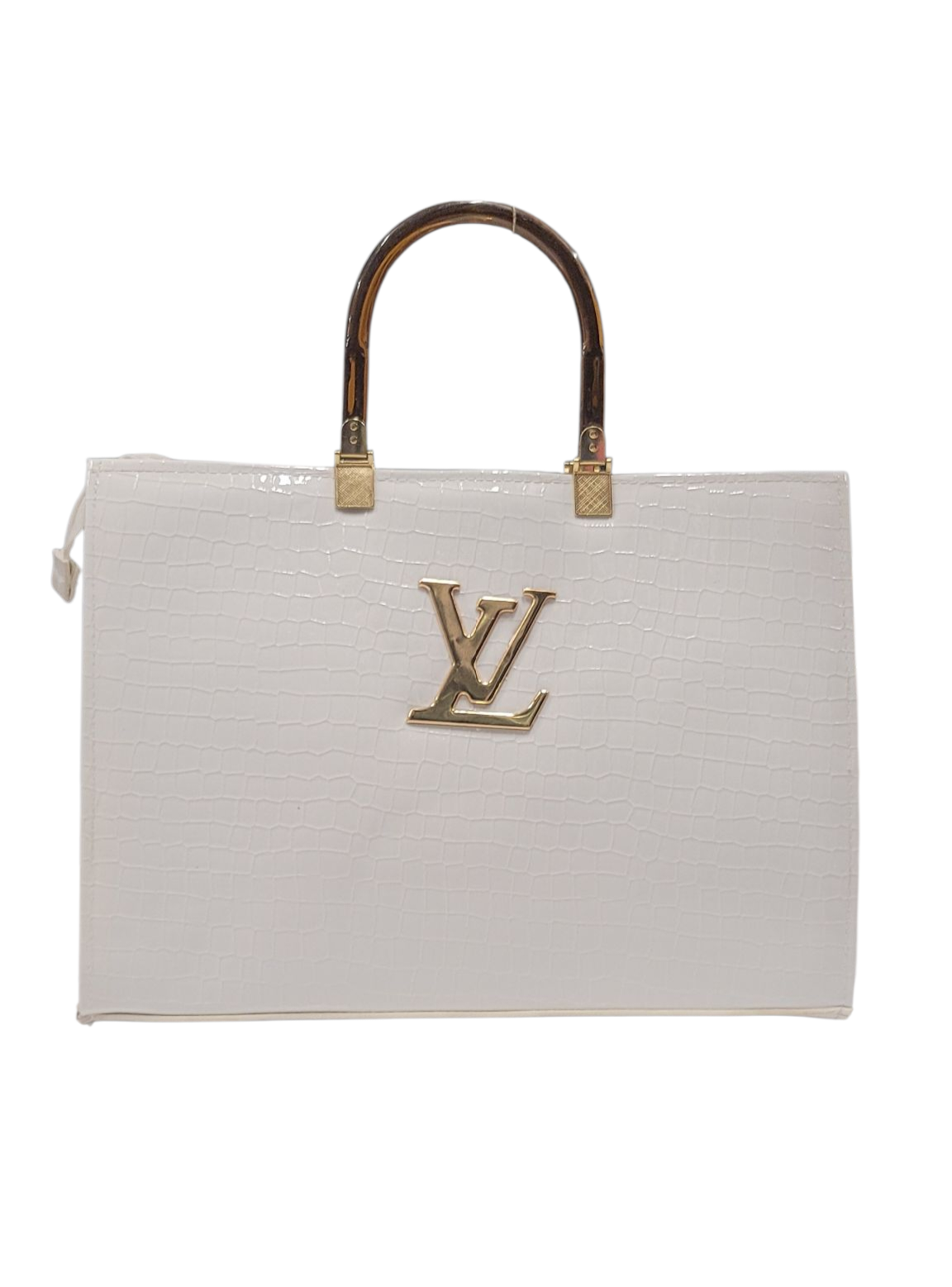 Hand Bag White Crocodile
