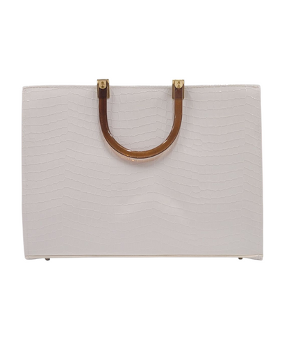 Hand Bag White Crocodile