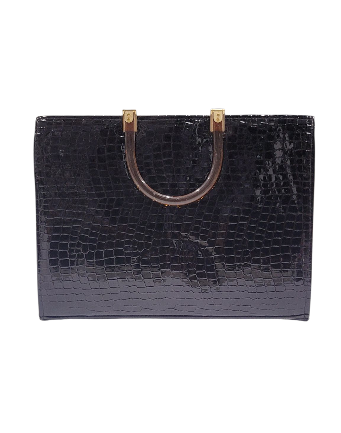 Hand Bag Black Crocodile
