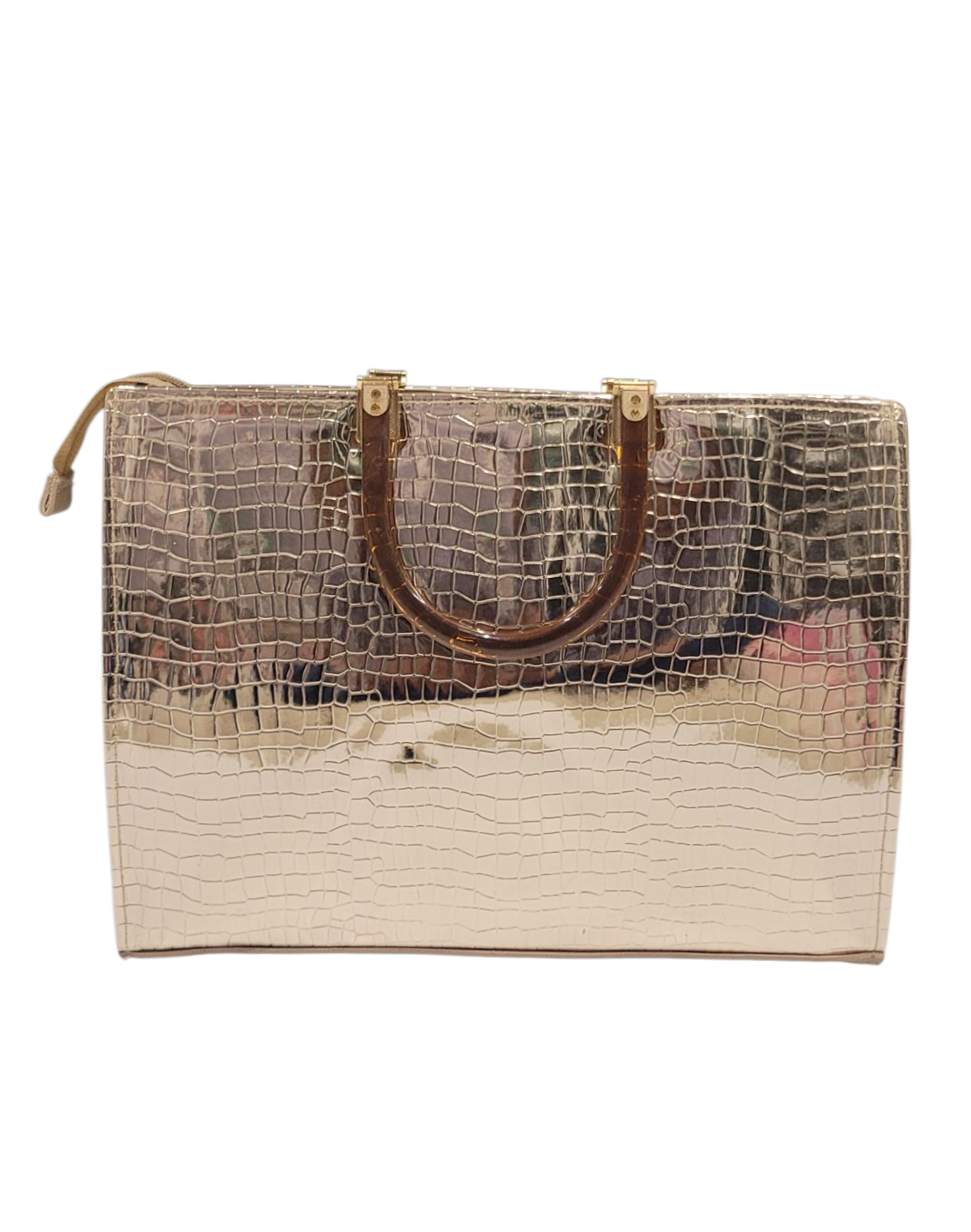 Hand Bag Golden Crocodile