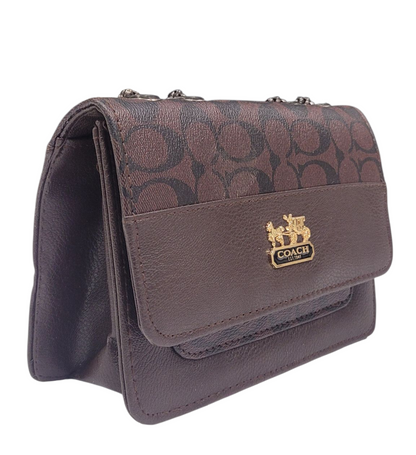 DARK BROWN COLOR COACH CROSS BODY BAG (LC-101)