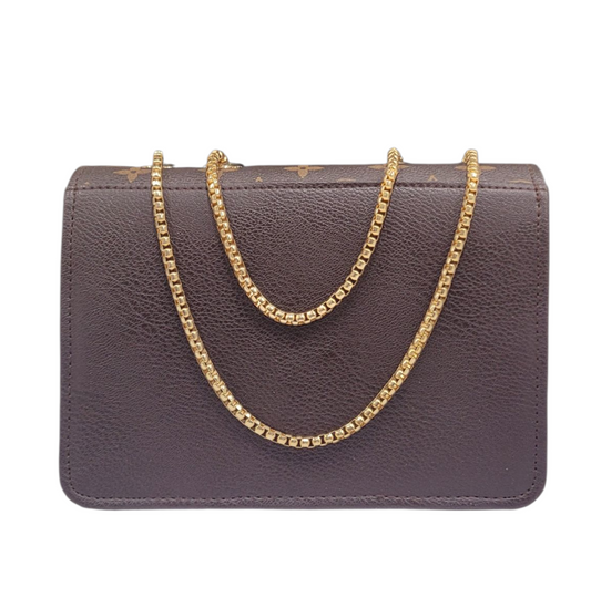 LV PRINT DARK BROWN CROSS BODY BAG (LC-105)