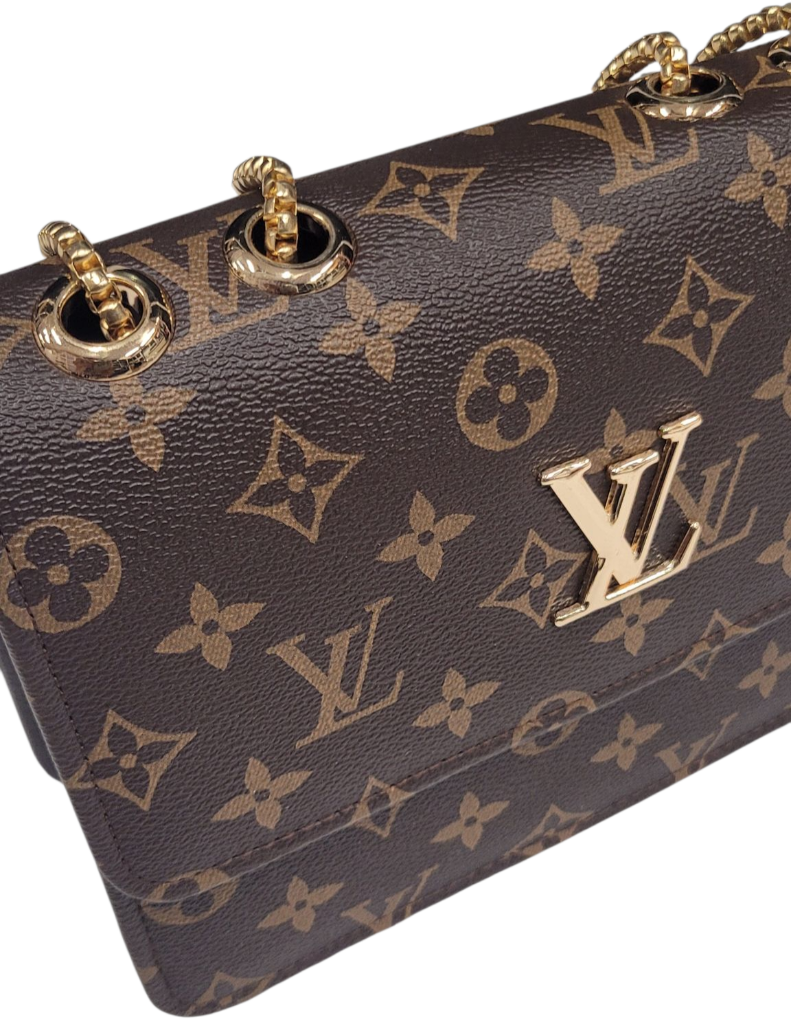 LV PRINT DARK BROWN CROSS BODY BAG (LC-105)