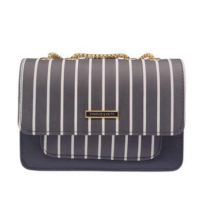 BLACK & WHITE LINING CROSS BODY BAG (LC-103)