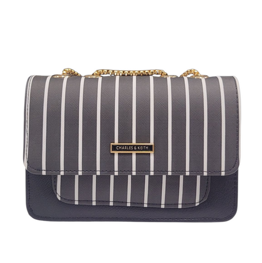 BLACK & WHITE LINING CROSS BODY BAG (LC-103)