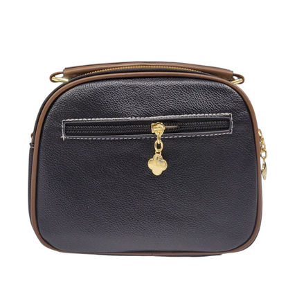 Cross Body Bag Black 3 Zipper