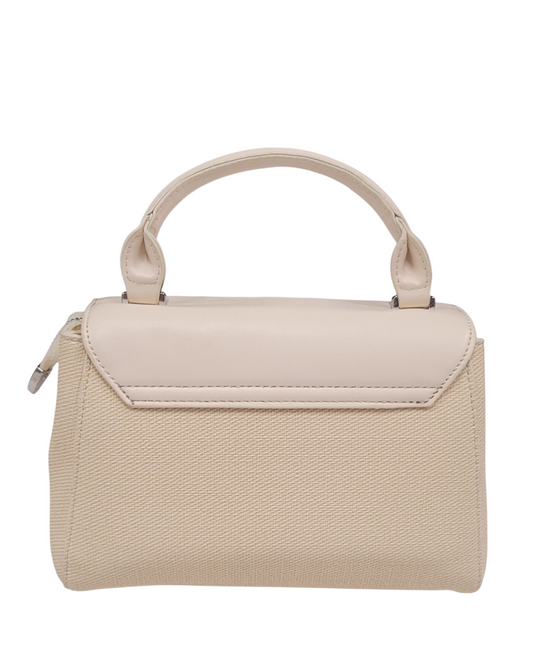 Cross Body Bag Beige Color Jute+ Leather