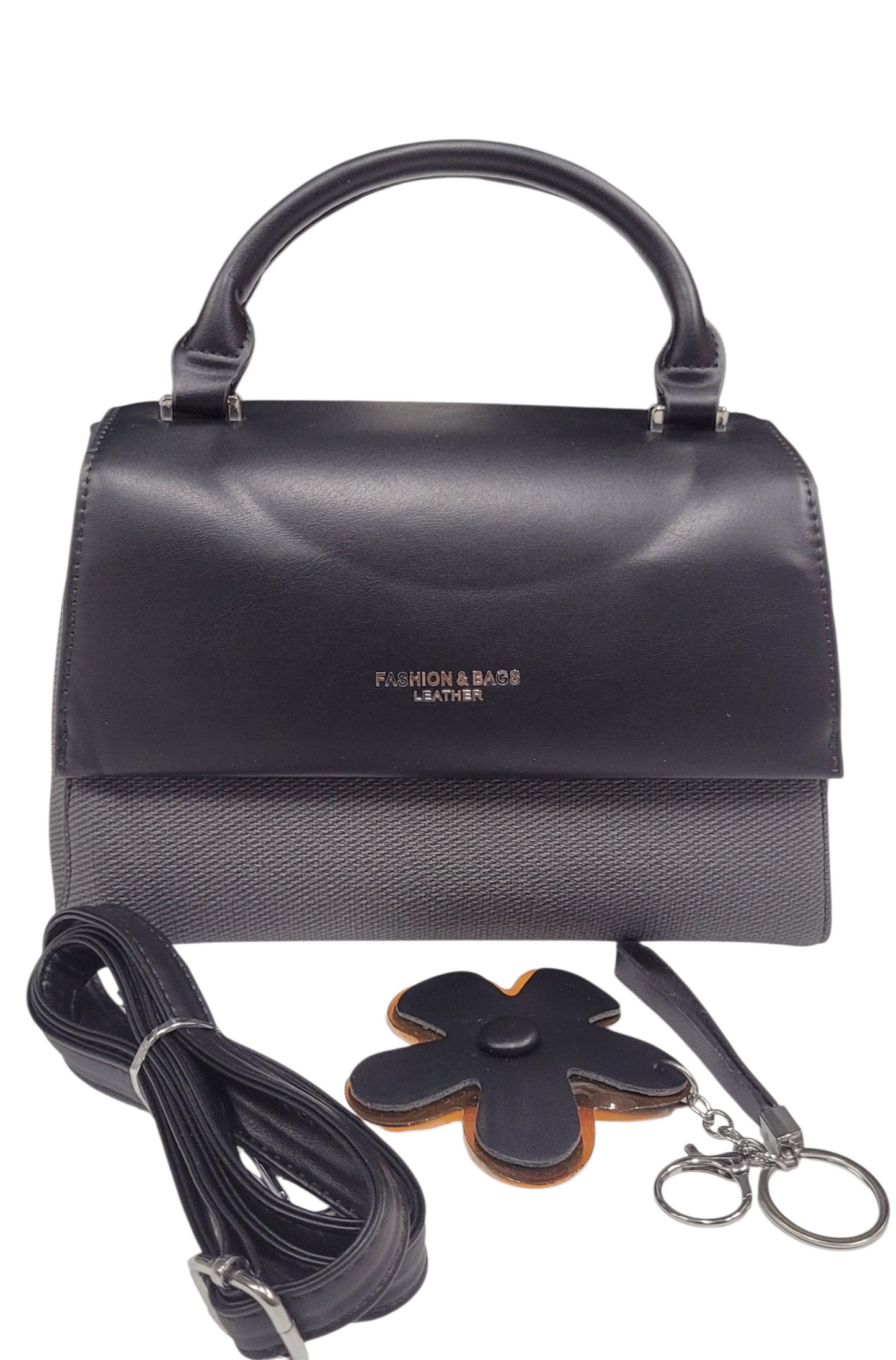 Cross Body Bag Black Color Jute+Leather