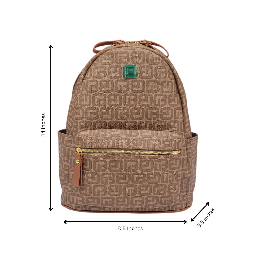 Backpack Borord Print Brown