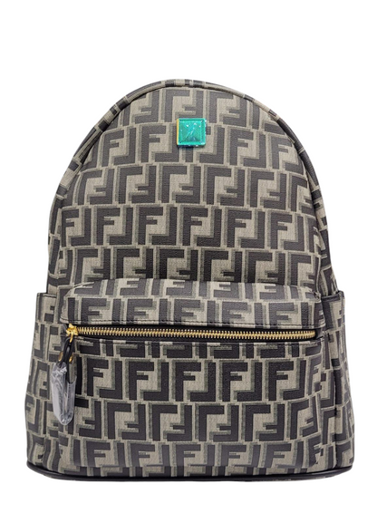 Backpack FENDI Print Black/Grey