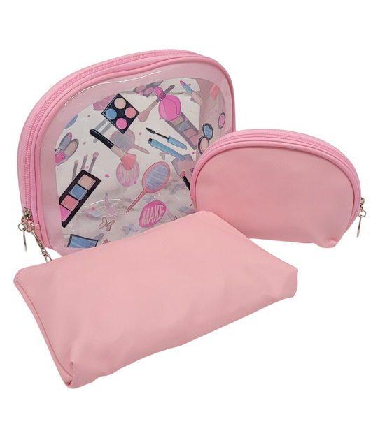 Make Up Pouch Baby Pink Printed