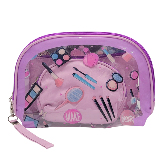 Make Up Pouch Purple Printed