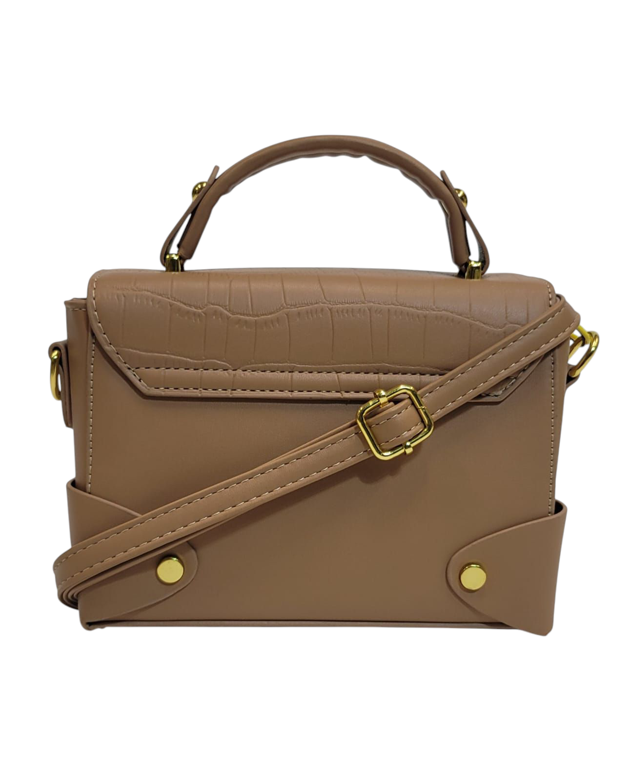Cross Body Bag Light Brown Self Embosed